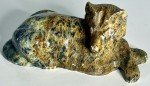 Signed Alaskan Inuit Stone Coyote Sculpture "Luke