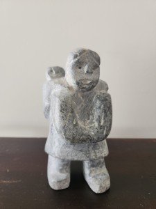 Mother and Child Soapstone Inuit Carving