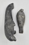 Inuit Hand-Carved Soapstone Mother and Baby Seal