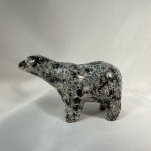 Hand-Carved Inuit Grey and Brown Polar Bear