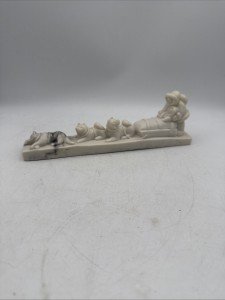Inuit Eskimo Carving with Five Sled Dogs