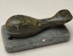 Inuit Soapstone Whale Carving on Base - 4