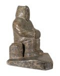 Hand-Carved Inuit Soapstone Seated Figure Sculpture