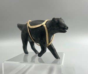 Vintage Inuit Soapstone Sled Dog Carving