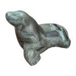 Signed Inuit Stone Carving of Seal