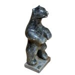 Inuit Polar Bear Soapstone Carving by N. Natchik