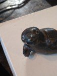 Hand-Carved Inuit Marble Seal Sculpture - Signed