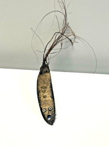 Inuit Fishing Hook Carving with Inlays, 19th Century