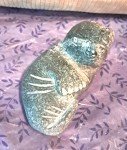 Inuit Stone Walrus Carving with Tag