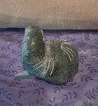 Inuit Stone Walrus Carving with Tag