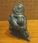 Hand-Carved Inuit Jade Eskimo with Baby Seal