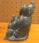 Hand-Carved Inuit Jade Eskimo with Baby Seal