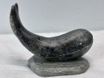 Inuit Soapstone Whale Carvings Pair - Signed