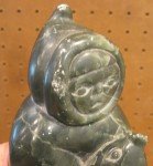 Hand-Carved Inuit Jade Eskimo with Baby Seal