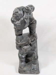 Inuit Stone Carving Sculpture of Stacked Figures