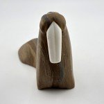 Stone Walrus Figurine with Tusks - Hand-Carved