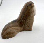 Stone Walrus Figurine with Tusks - Hand-Carved