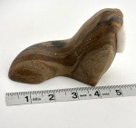 Stone Walrus Figurine with Tusks - Hand-Carved