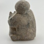 Inuit Woman and Wolf Stone Carving