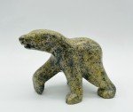 Inuit Soapstone Walking Bear Carving, Signed