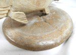 Inuit Carved Fish on Whalebone Disc Sculpture