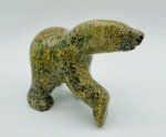 Inuit Soapstone Walking Bear Carving, Signed