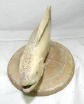 Inuit Carved Fish on Whalebone Disc Sculpture