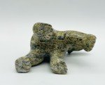 Inuit Soapstone Walking Bear Carving, Signed