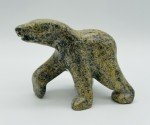 Inuit Soapstone Walking Bear Carving, Signed