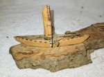 Inuit Wood Carving: Hunter with Seal Sculpture