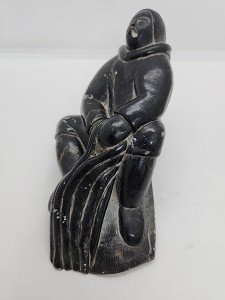 Inuit Soapstone Carving Figural Group Artwork