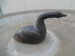 Signed Soapstone Goose Figurine - Inuit Art Carving
