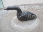 Signed Soapstone Goose Figurine - Inuit Art Carving