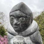 Inuit Soapstone Hunter with Sea Otter Sculpture