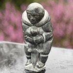 Inuit Soapstone Hunter with Sea Otter Sculpture
