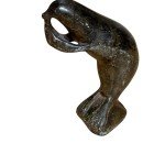 Inuit Stone Sculpture: Walrus Playing Flute 7”