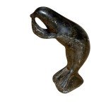 Inuit Stone Sculpture: Walrus Playing Flute 7”