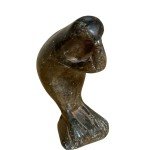 Inuit Stone Sculpture: Walrus Playing Flute 7”