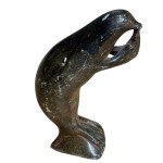 Inuit Stone Sculpture: Walrus Playing Flute 7”