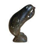 Inuit Stone Sculpture: Walrus Playing Flute 7”