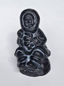Mother and Baby Soapstone Inuit Carving 5