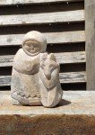 Hand-Carved Inuit Soapstone Hunter with Dog