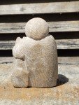Hand-Carved Inuit Soapstone Hunter with Dog