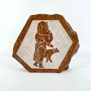 Ralph Hotson Signed Inuit Dog Marble Sculpture