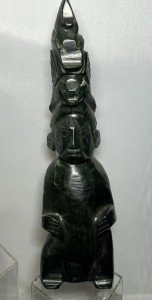 12" Green Marble Totem Pole Carving