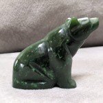 Dark Green Alaskan Jade Bear Carving
