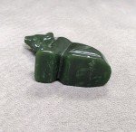 Dark Green Alaskan Jade Bear Carving