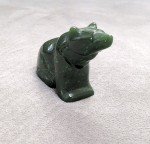 Dark Green Alaskan Jade Bear Carving