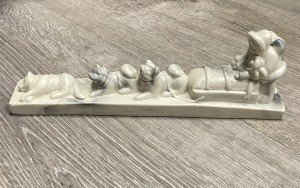 Inuit Marblecraft Eskimo Puppy Dog Sled Sculpture