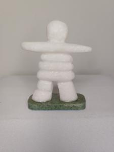 Inukshuk Marble Sculpture with Jade Base 3.5”